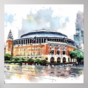 Poster NYC Madison Garden em Detalhe Aquarela