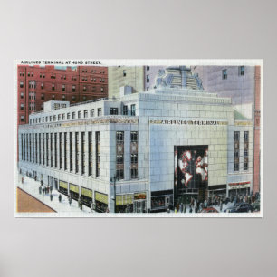 Pôster NYC, Nova York42nd Street View of Terminals (Vista