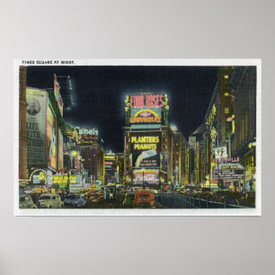 Poster NYC, YorkView novo do Times Square na noite # 2