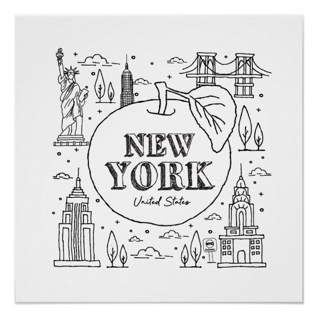 Pôster NYE New York Vacations Souvenirs NYC Gift (Frente)