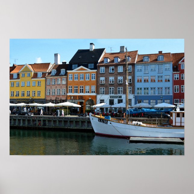 Pôster Nyhavn Harbour, Copenhaga, Dinamarca (Frente)