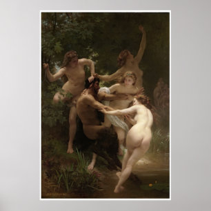 Pôster Nymphs and Satyr William-Adolphe Bouguereau