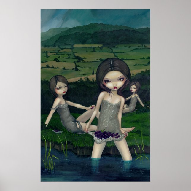 Pôster Nymphs Collecting Berries Art Print (Frente)