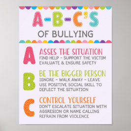 Poster O ABC da Campanha Anti Bully na Sala de Aula de Bu
