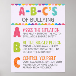 Poster O ABC da Campanha Anti Bully na Sala de Aula de Bu