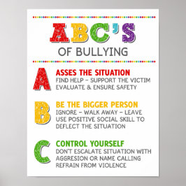 Poster O ABC da Campanha Anti Bully na Sala de Aula de Bu