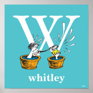 Poster O ABC do Dr. Seuss: Letra W - White Adicione seu