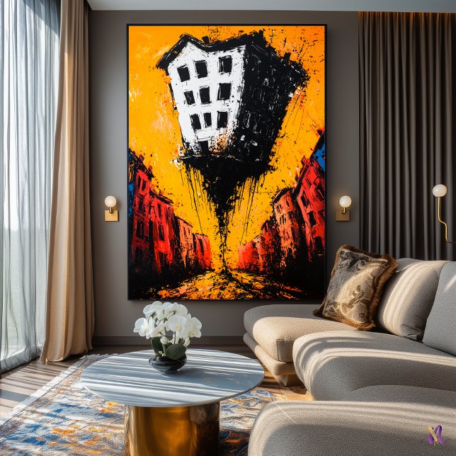 Poster O Abismo Flutuante – Cidade Surrealista Expression (Criador carregado)