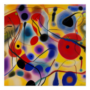 Pôster O Abstrato Azul 10 Encontra o Vermelho 6