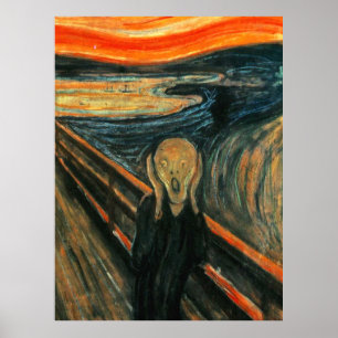 Pôster O Abstrato de Arte Moderna do Gritar Munch