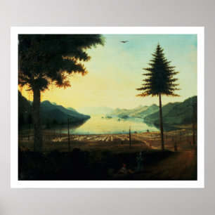 Pôster O acampamento no lago George, New York, 1759 (óle