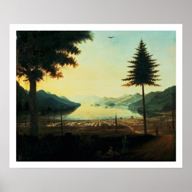 Pôster O acampamento no lago George, Nova Iorque, 1759 (p (Frente)