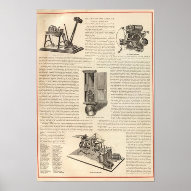 Poster O alarme de incêndio americano e o telégrafo polic (Frente)
