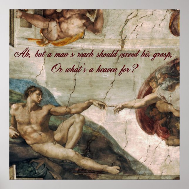 Poster O Alcance de Um Homem Deve Ultrapassar Sua Capa (Frente)