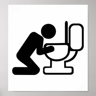 Pôster O álcool puke o toalete