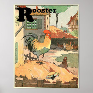 Poster O Alfabeto Do Livro De Histórias Do Rooster