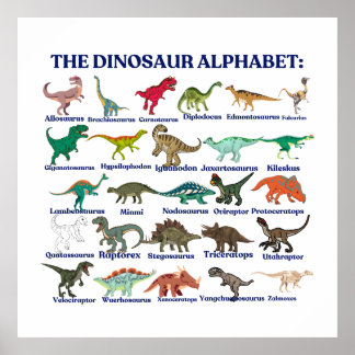 Poster O Alfabeto dos Dinossauros, dinossauros e ciência