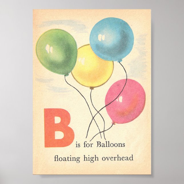 Poster O alfabeto muito antigo, letra B (Frente)