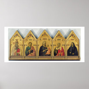 Poster O Altarpiece de Badia com Madonna e santos, c.13