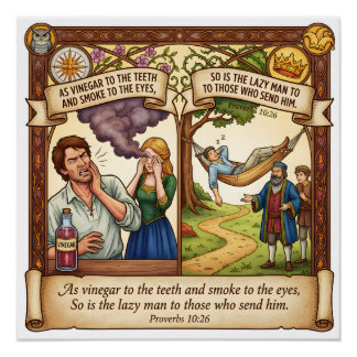 Pôster O Alto Custo da Preguiça - Provérbios 10:26