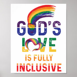 Poster O amor de Deus é totalmente inclusivo LGBTQ Ally O