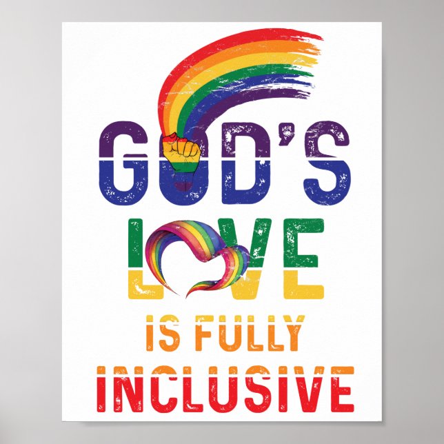 Poster O amor de Deus é totalmente inclusivo LGBTQ Ally O (Frente)
