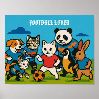 Poster O AMOR DE FUTEBOL Animal Themed Wall Art Décor