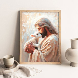 Poster O Amor de um Pastor, Arte Cristã, Jesus Salva o