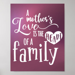 Poster O amor de uma mãe é o coração de uma família