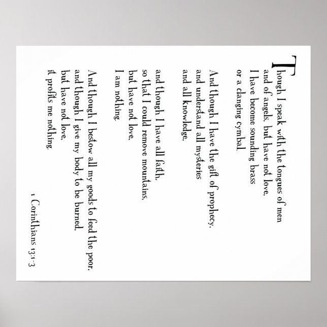 POSTER - O AMOR É... 1 Corintianos 13:1-3 (parte 1 (Frente)