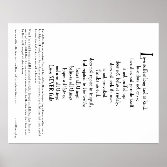 POSTER - O AMOR É... 1 Corintianos 13:1-3 (parte 1 (Frente)