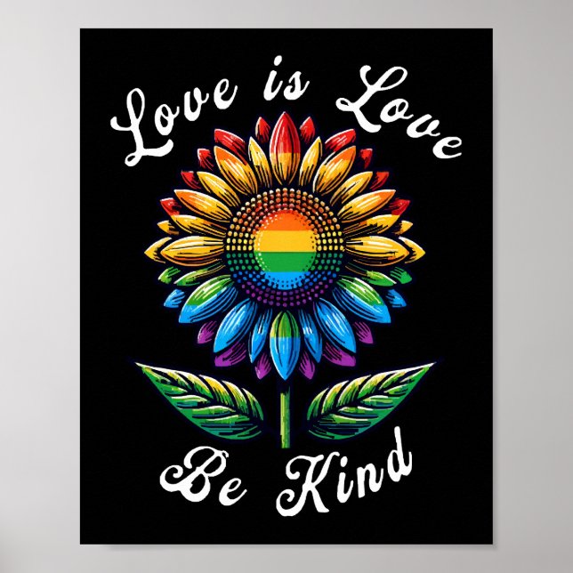 Poster O Amor É Amar O Arco-Íris LGBT+ Gay Lésbica P (Frente)