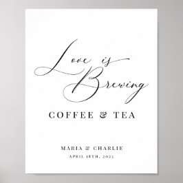 Poster O amor é criar café preto moderno