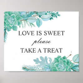 Poster O amor é doce, aproveite o presente. Suculentas de