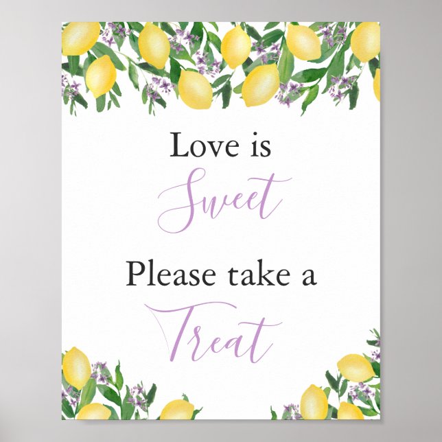Poster O Amor é Doce, Pegue um Presente Favor de Chuveiro (Frente)