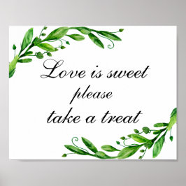 Poster O amor é doce pegue um presente impressão. Sinal d