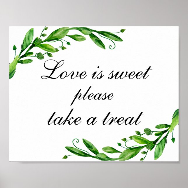 Poster O amor é doce pegue um presente impressão. Sinal d (Frente)