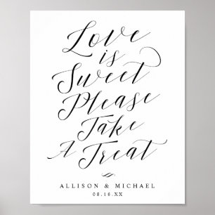Poster O Amor é Doce Pegue um Tratamento Sinal de Casamen