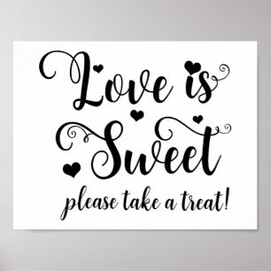 Poster O Amor é Doce Pegue um Tratamento Sinal de Mesa de