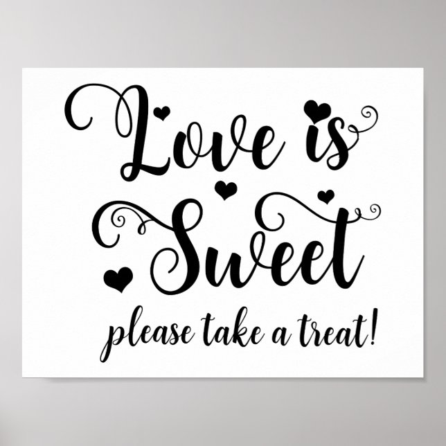 Poster O Amor é Doce Pegue um Tratamento Sinal de Mesa de (Frente)