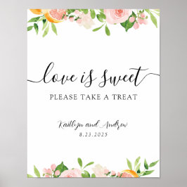 Poster O Amor é Doce Por Favor Leve um Presente Sinal