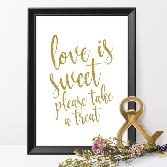 Pôster O amor é doce, por favor, pegue um presente Sinal  (Criador carregado)