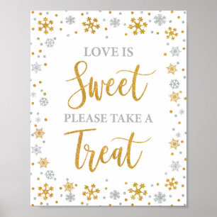 Poster O amor é Doce Por Favor Pegue um Presente Sinal de
