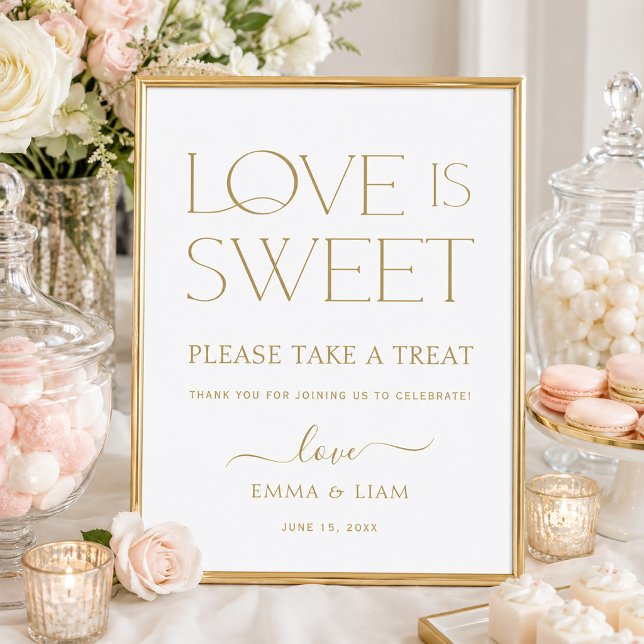 Poster O Amor é Doce Sinal de Mesa para Lembrança de Casa (Criador carregado)