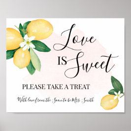 Poster O amor é Mesa de Sobremesa Doce Chuveiro Casamento