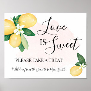 Poster O amor é Mesa de Sobremesa Doce Chuveiro Casamento