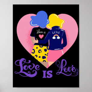 Poster O amor é o amor. Ama arco-íris. LGBT+Orgulho.
