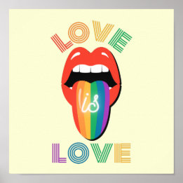 Poster O amor é o amor Divertido Orgulho LGBTQ Colorido M