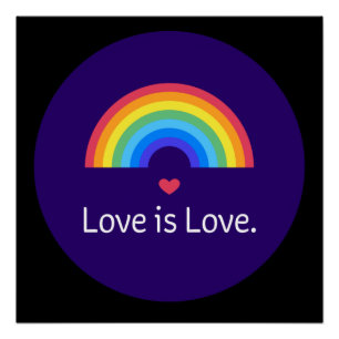 Pôster O amor é o amor. LGBT+ORGULHO. Queer.