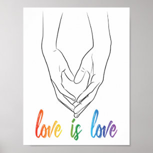 Poster O amor é o amor segurando as mãos o orgulho da a